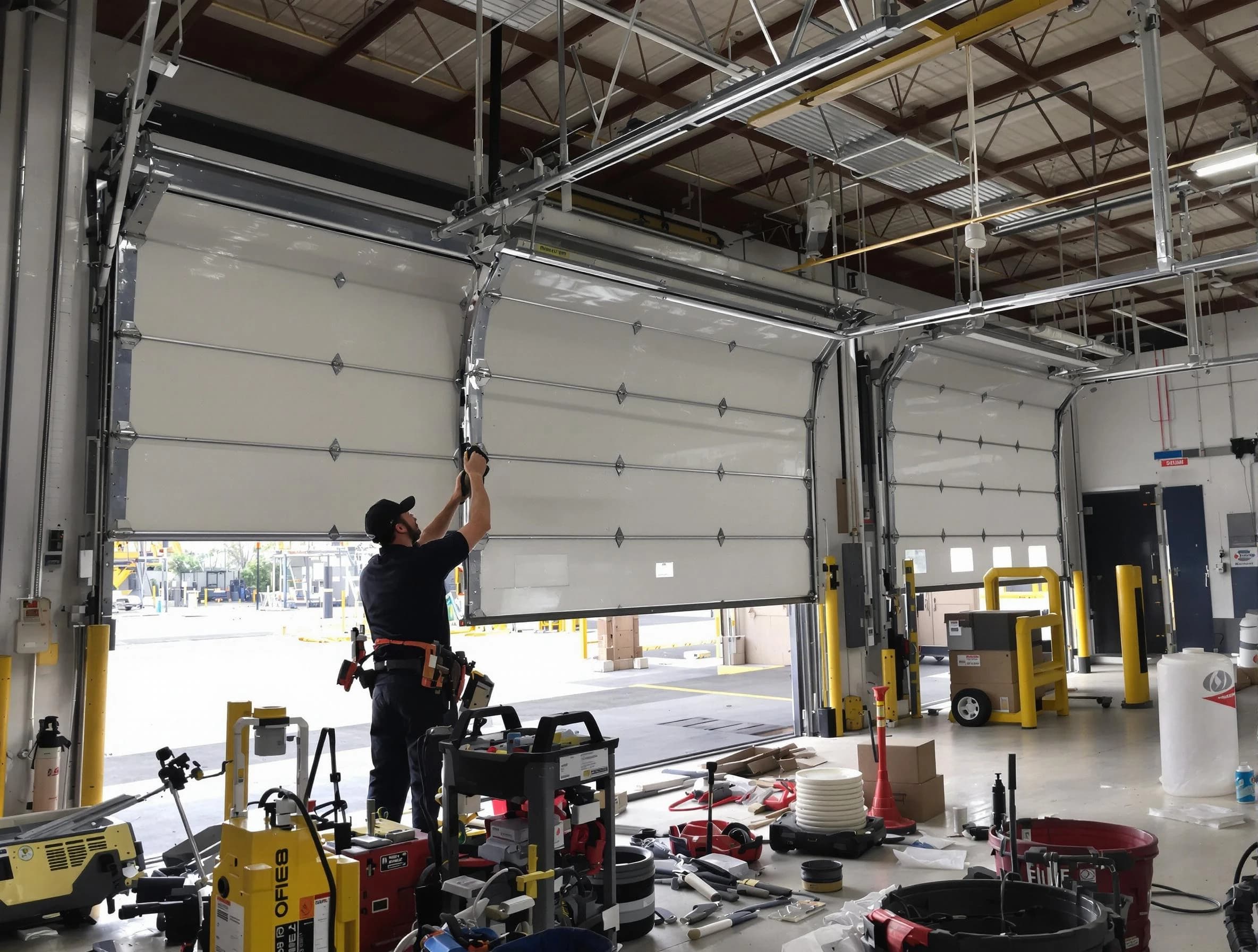 Everett Garage Door Repair technician performing commercial garage door repair in Everett