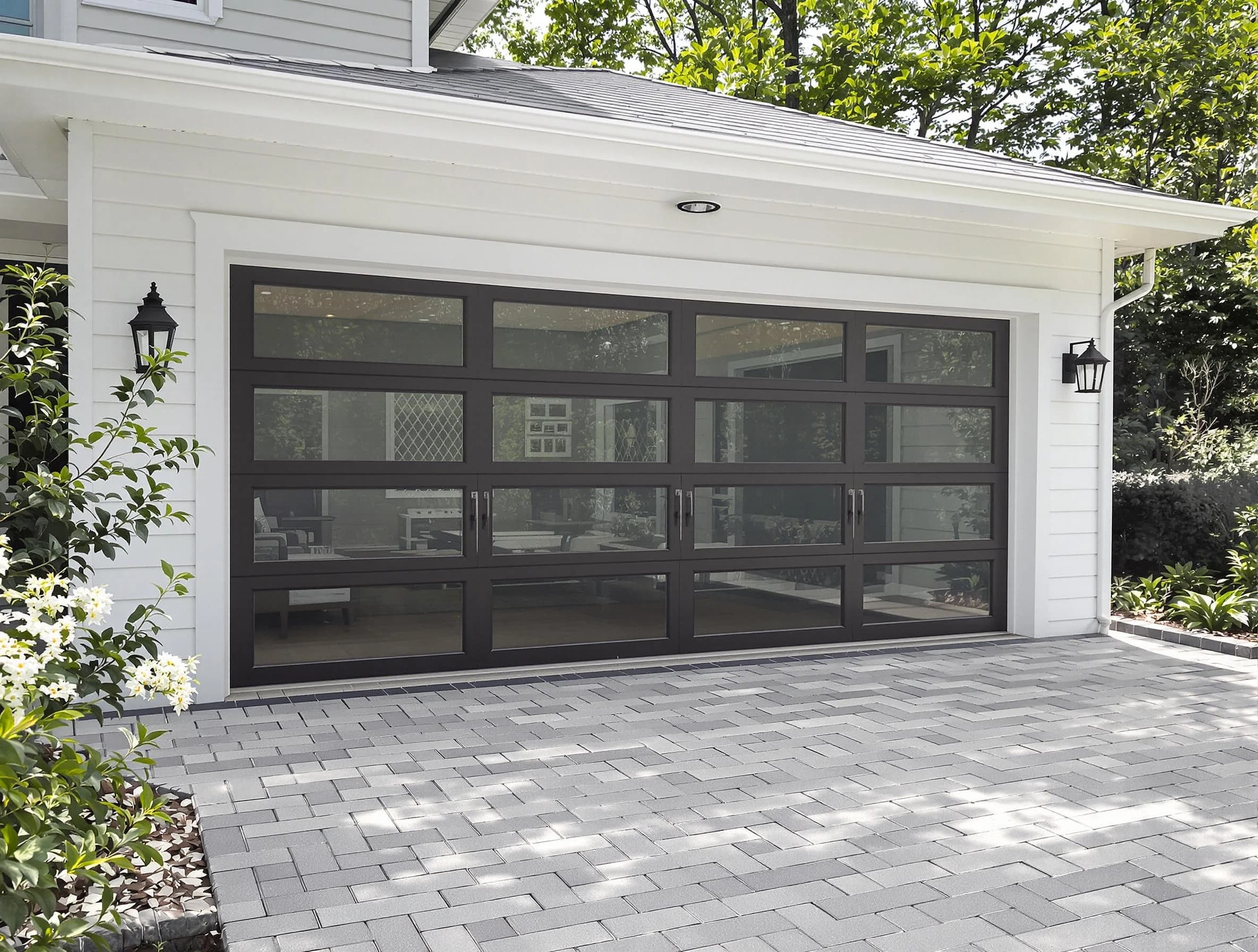 Everett Garage Door Repair design specialist presenting custom garage door options to Everett homeowner