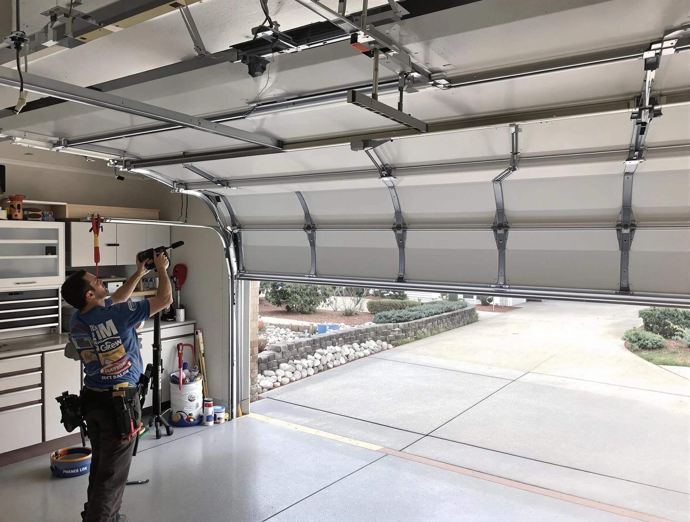Garage door track repair service by Everett Garage Door Repair in Everett
