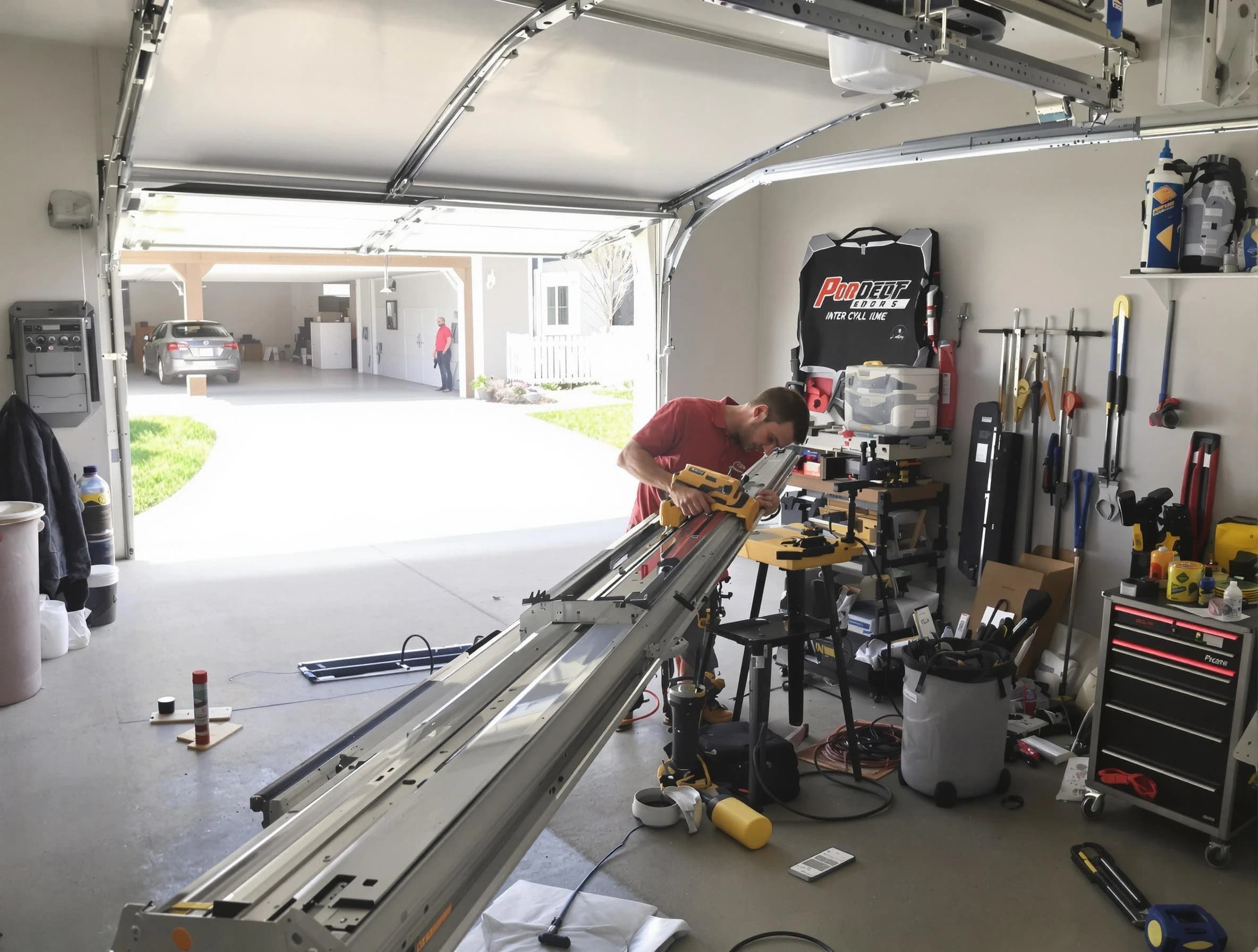Everett Garage Door Repair expert performing track repair in Everett