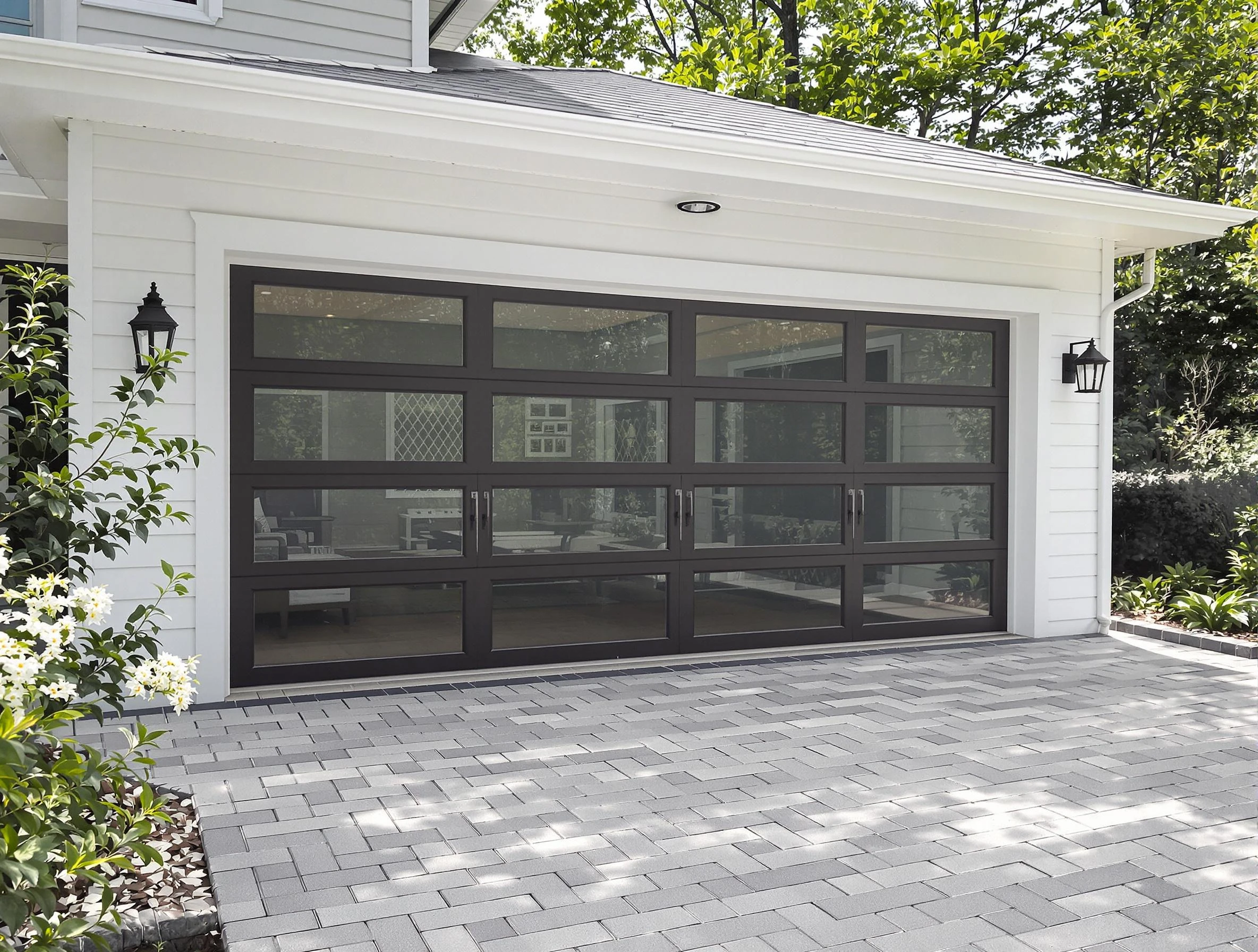 Everett Garage Door Repair design specialist presenting custom garage door options to Everett homeowner