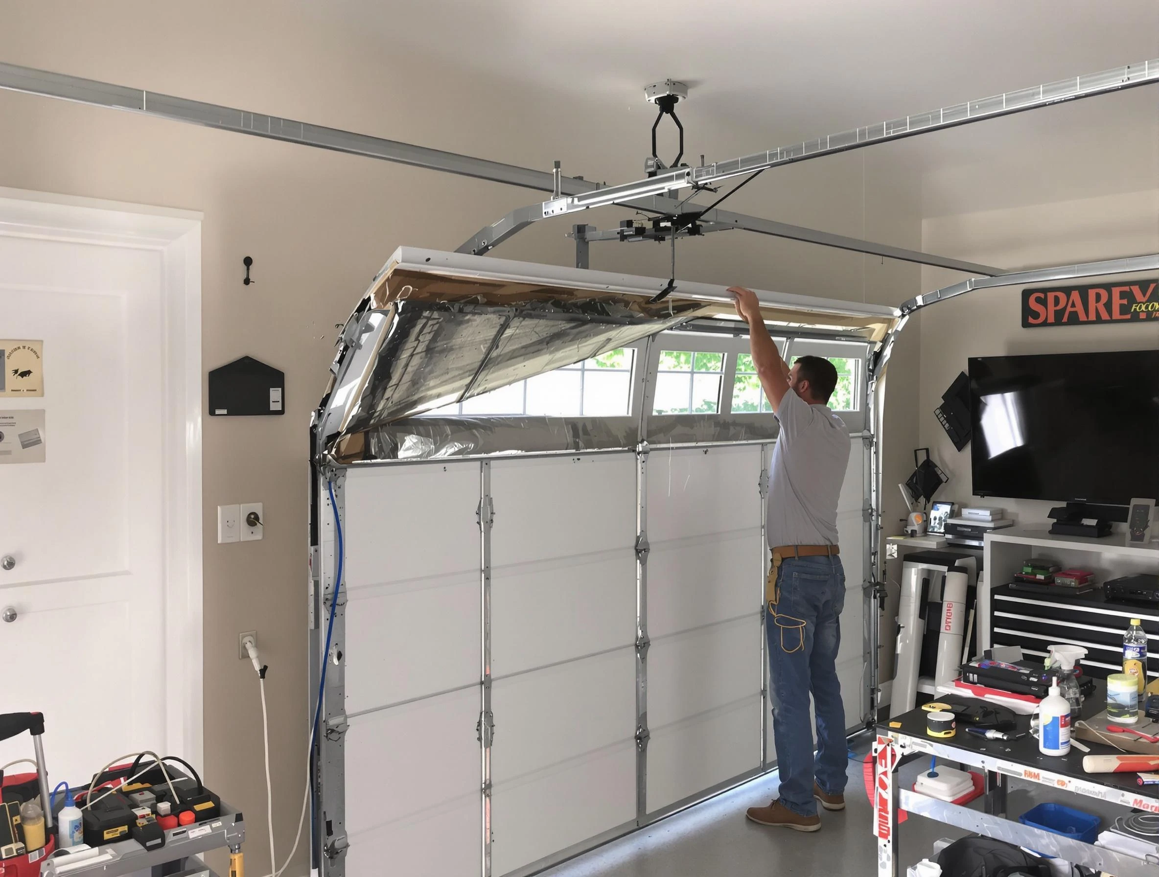 Garage door section replacement by Everett Garage Door Repair in Everett