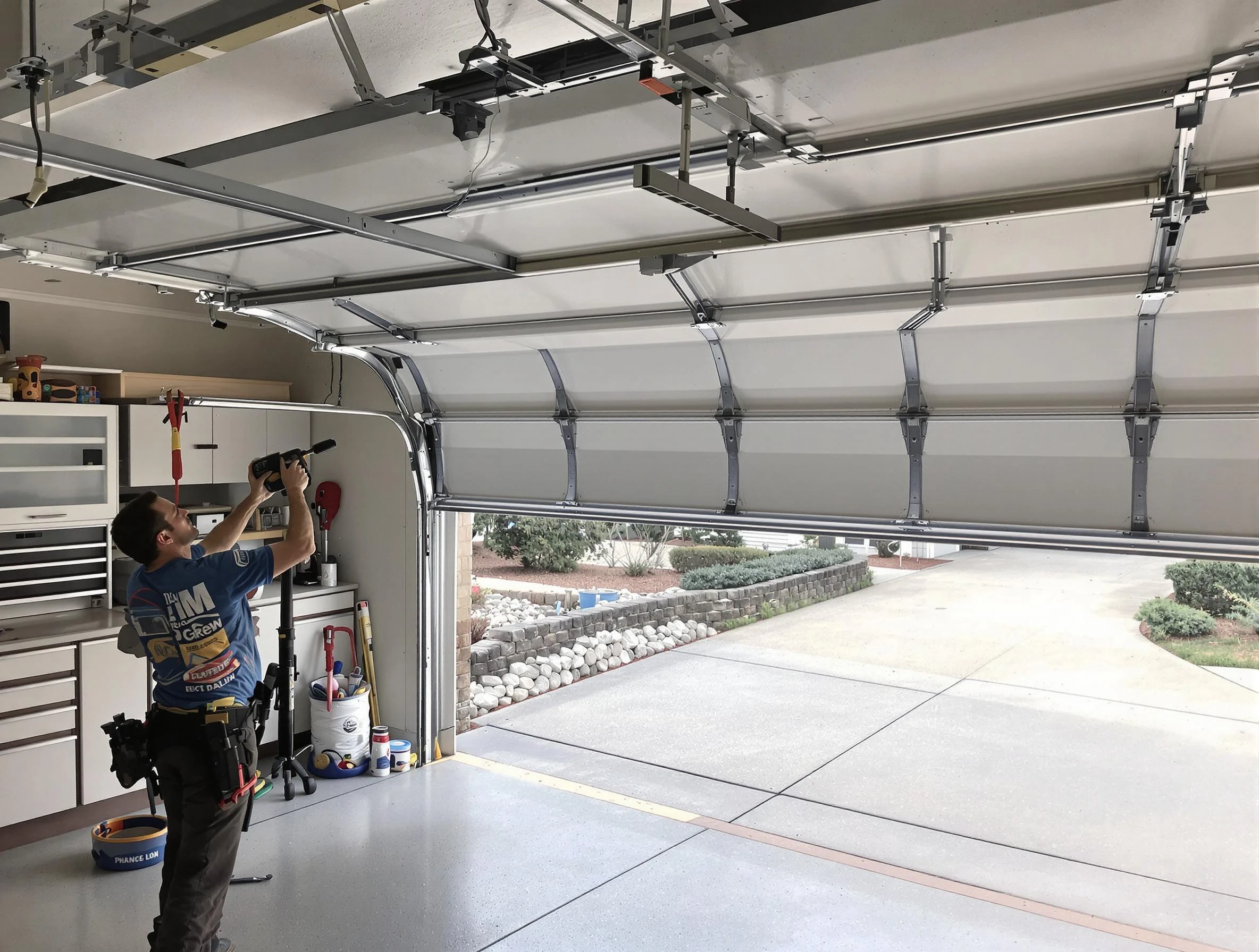 Garage door track repair service by Everett Garage Door Repair in Everett